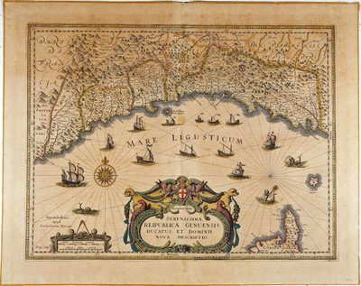 Repubblica di Genova, Mappa di Jan Baptist Vrients, Incisione su rame da Johannes Baptista Vrints