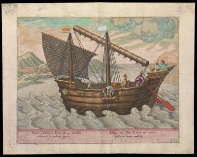 Navi cinesi e giavanesi (1599) da Johannes Baptista van the Younger Doetechum
