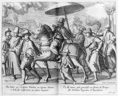 Dignitario o nobile portoghese in India da Johannes Baptista van the Younger Doetechum