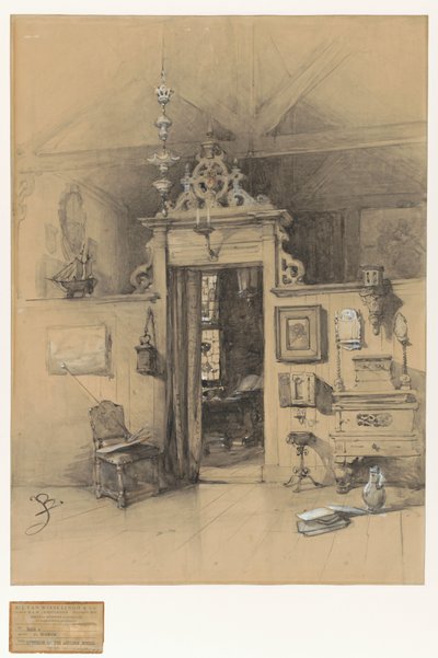 Porta nello studio di Bosboom da Johannes Bosboom (signed by artist)