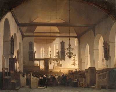 Un servizio nella Geertekerk, Utrecht da Johannes Bosboom
