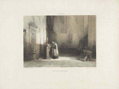 Hubert Duifhuis che legge in una chiesa da Johannes Bosboom