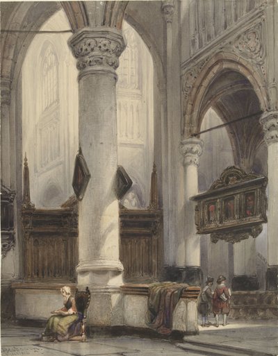 Interno della Nieuwe Kerk a Delft da Johannes Bosboom