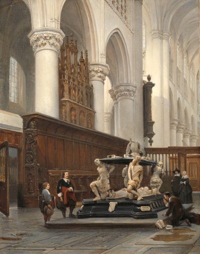 Il coro della Chiesa di Nostra Signora a Breda con la tomba di Engelberto II di Nassau da Johannes Bosboom