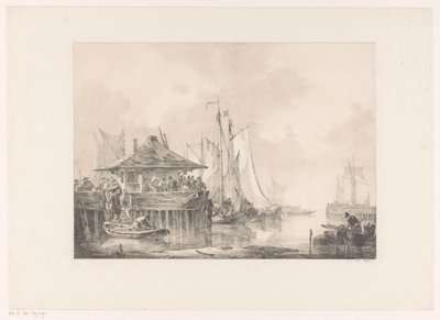 Folla in un porto da Johannes Christiaan Schotel