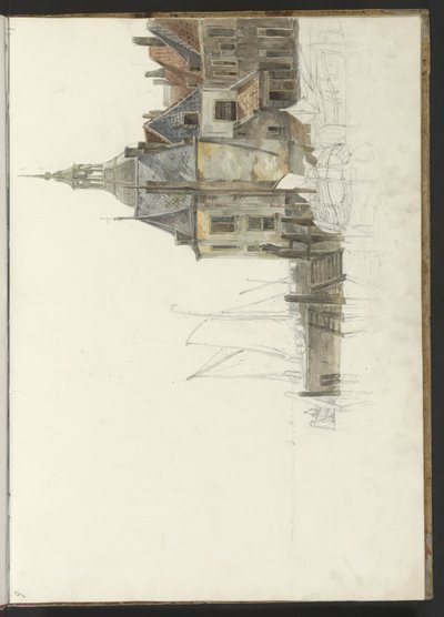Molo presso la Groothoofdspoort a Dordrecht da Johannes Christiaan Schotel