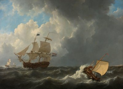 Navi in un Mare Turbolento da Johannes Christiaan Schotel