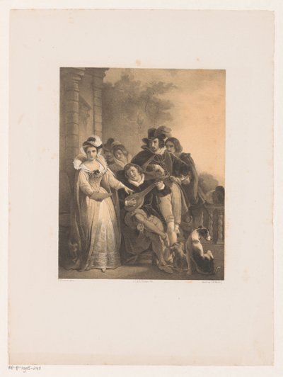 Compagnia con suonatore di liuto e cantante da Johannes Christiaan d