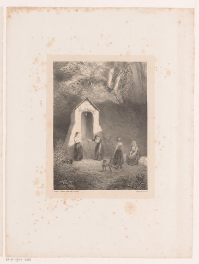 Quattro ragazze presso un pozzo da Johannes Christiaan d