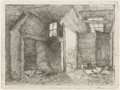 Capanno con galline da Johannes Everhardus Rijnboutt