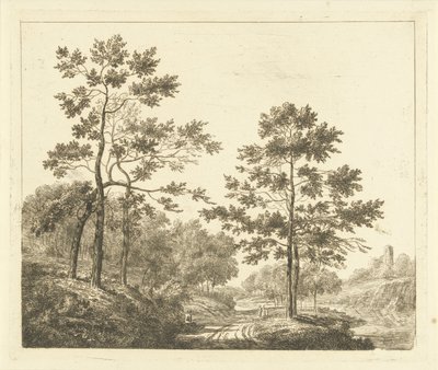 Sentiero boschivo in paesaggio collinare da Johannes Franciscus Christ