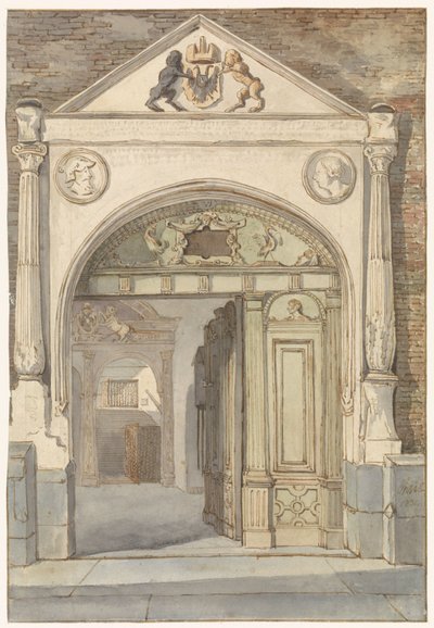 Veduta nella sala del municipio di Nijmegen da Johannes Franciscus Christ