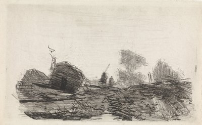 Paesaggio con un fienile e due cavalieri da Johannes Franciscus Hoppenbrouwers