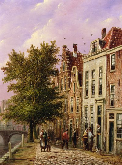 Scena di un canale in Germania da Johannes Franciscus Spohler