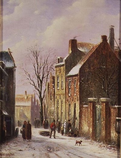 Scena di strada invernale da Johannes Franciscus Spohler