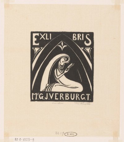 Ex libris di Gerrit-Jan Verburgt da Johannes Frederik Engelbert ten Klooster (signed by artist)