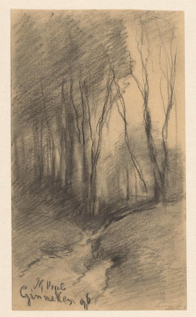 Paesaggio boschivo vicino a Ginneken da Johannes Gijsbert Vogel