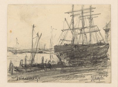 Navi davanti a Dordrecht da Johannes Gijsbert Vogel