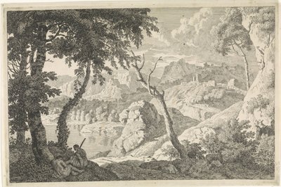 Paesaggio arcadico con due pastori (Paesaggi arcadici) da Johannes Glauber