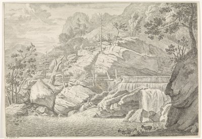 Veduta della grande cascata di Chartreuse
Paesaggi nelle montagne della Certosa (titolo della serie) da Johannes Glauber