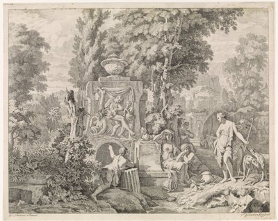 Paesaggio con una fontana e Diana e le sue ninfe da Johannes Glauber