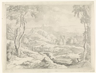 Paesaggio con pastori (serie: Paesaggi secondo Gaspar Poussin) da Johannes Glauber
