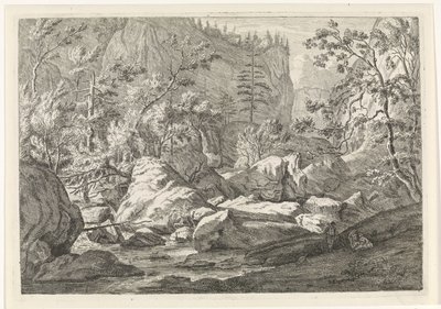 Burrone con massi e alberi da Johannes Glauber