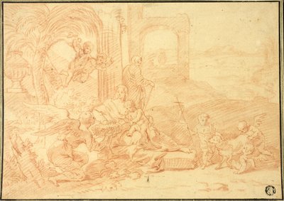 La Sacra Famiglia con San Giovanni Battista e gli angeli da Johannes Glauber