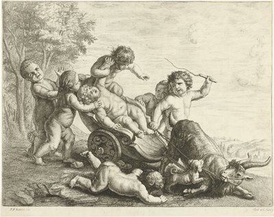Putti con carro di capre da Johannes Gronsveld