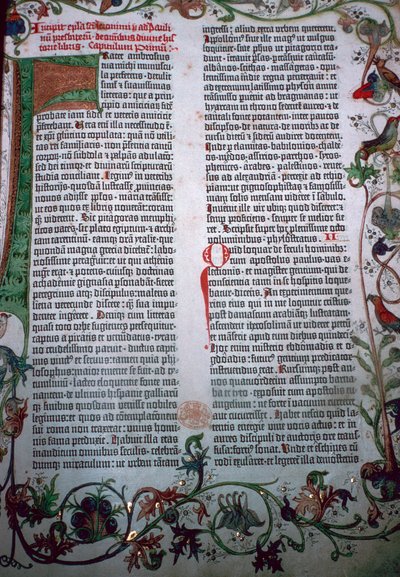 Una pagina della Bibbia di Gutenberg da Johannes Gutenberg