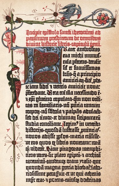 Pagina dalla Bibbia di Gutenberg, c. 1455 da Johannes Gutenberg