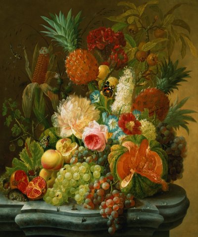 Natura morta con melone e uva da Johannes Hendrick Fredriks