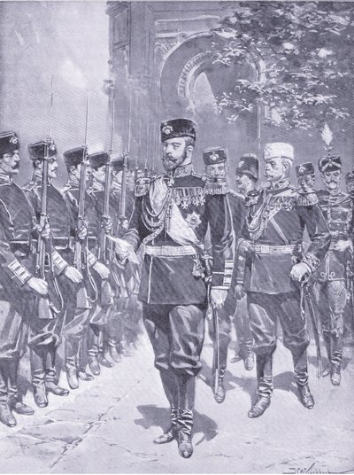 Sua Maestà Imperiale lo Zar, illustrazione da Cassells History of the Russo-Japanese War Vol 1, c.1900 da Johannes Hermann Barend Koekkoek