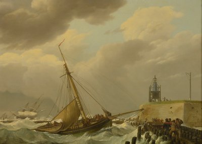 Navi in mari tempestosi da Johannes Hermanus Koekkoek