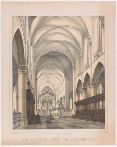 Interno della Grande Chiesa a Dordrecht da Johannes Hermanus van der Heijden