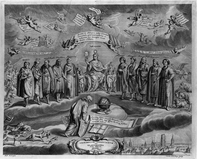 I famosi astronomi. Tra loro, da sinistra a destra: Walterus (?), Tycho Brahe (Tyge Ottesen Brahe), noto come il nobile danese o l