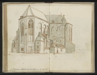 Lato destro e posteriore della Pieterskerk a Utrecht da Johannes Huibert Prins