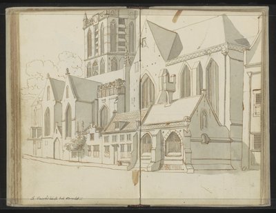 Facciata destra della Jacobikerk a Utrecht da Johannes Huibert Prins