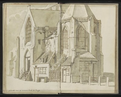Vista laterale della Nieuwe Kerk a Delft da Johannes Huibert Prins