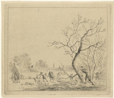 Paesaggio invernale con pattinatori da Johannes Janson