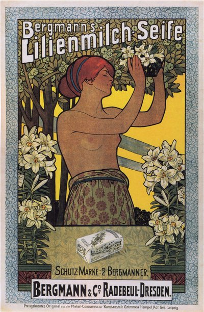 Sapone Lilienmilch di Bergmann, 1896 da Johannes Joseph Vincenz Cissarz