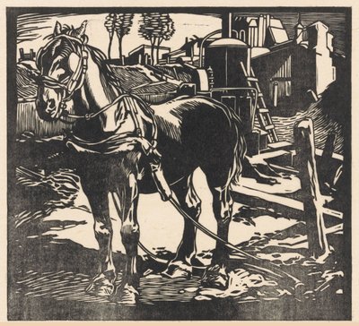 Cavallo da tiro staccato da Johannes Josephus Aarts (signed by artist)