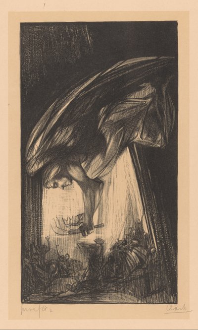 Angelo sopra una folla di persone da Johannes Josephus Aarts (signed by artist)