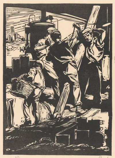 Quattro operai di diga da Johannes Josephus Aarts (signed by artist)