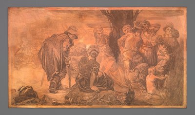 Gruppo di uomini e donne vicino a un albero da Johannes Josephus Aarts