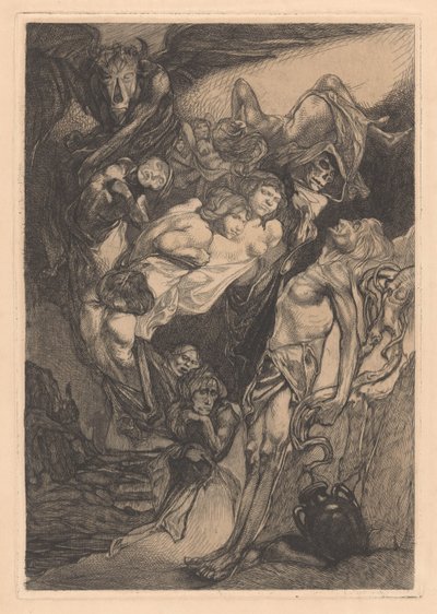 Uomo seminudo con mostri e creature fantastiche da Johannes Josephus Aarts