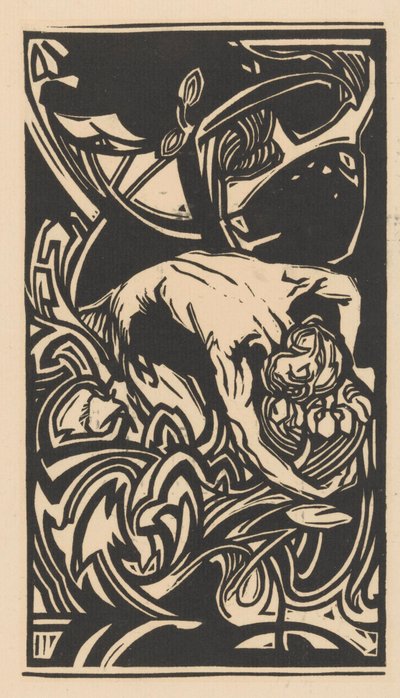 Figura inginocchiata tra le piante da Johannes Josephus Aarts