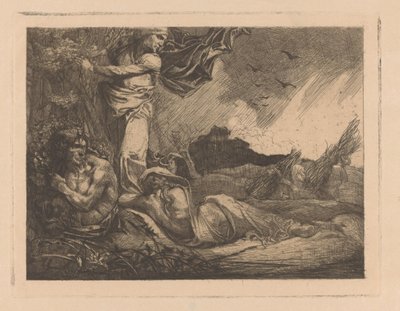 Paesaggio con campo di grano, mietitori, satiro e figure femminili da Johannes Josephus Aarts