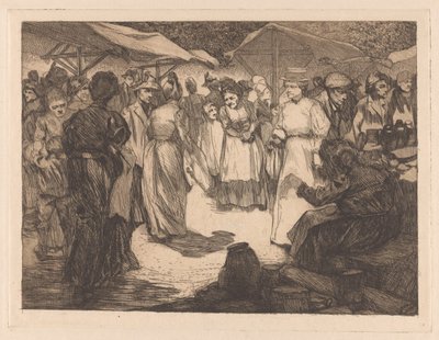 Scena di mercato con uomini e donne da Johannes Josephus Aarts