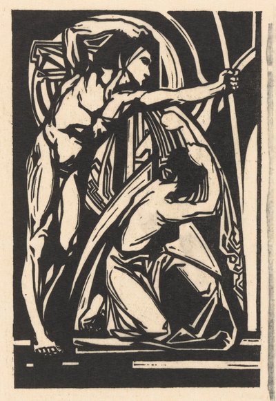 Uomo in piedi e donna inginocchiata da Johannes Josephus Aarts